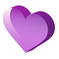 透明感のある立体的な紫Heart