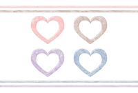 マーブル模様のハートフレームとライン素材4色セットPSサイズ