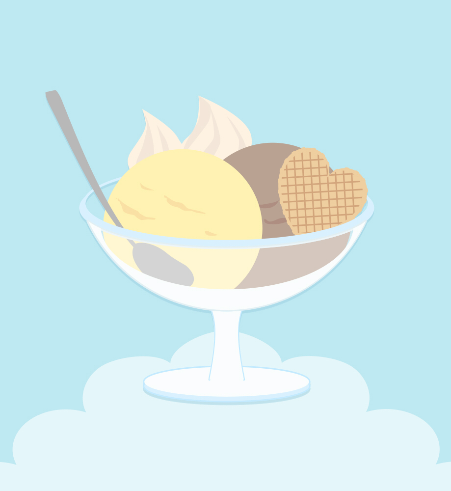 アイスクリームのイラスト素材 ハートの素材屋
