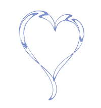 非対称なハート青色