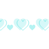 大小のハートライン水色