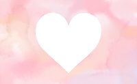 水彩風白抜きピンクハートマーク