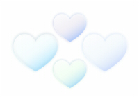 半透明な薄青いハート