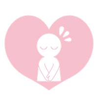 ごめんなさいイラストのハートピンク