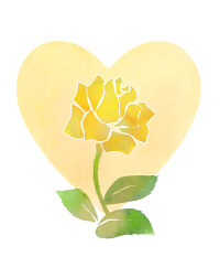 黄色バラハートイラスト素材