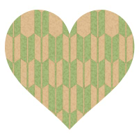 やがすり薄茶緑ハート