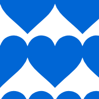 大きな青いハートのシームレスパターン