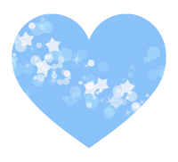 天の川イメージのハート青