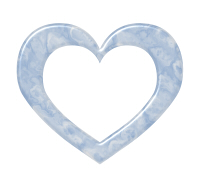 マーブル模様のハートフレーム素材ブルー