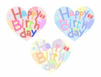 HappyBirthdayのハートイラスト素材