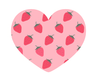 いちご模様ハートマーク