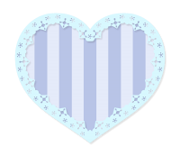 水色と青の縦ストライプハート