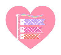 鯉のぼりイラスト素材ピンク