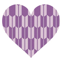 矢絣模様の紫色ハート