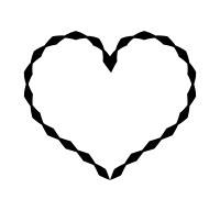 装飾線ハート黒02