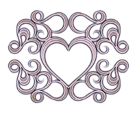 くすんだ色の装飾ハート枠銀