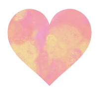 オレンジと黄色の混色ハートマーク