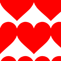 大きな赤いハートのシームレスパターン