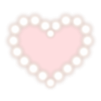 白くぼやけた丸が連なったハートフレーム　内側は淡いピンク色