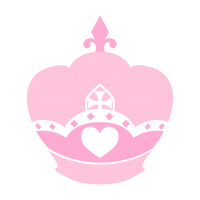 王冠のイラストフリー素材 ピンク ハートの素材屋
