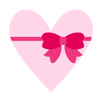 リボン付きピンクハート