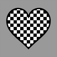 背景のみ透過白黒パターンハート小