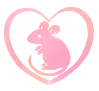 200水彩風ネズミイラスト素材ピンク