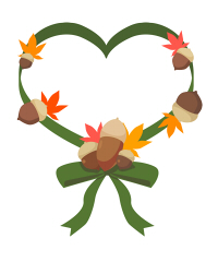 どんぐりフレーム緑リボン