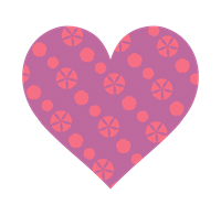 紫とピンク色のパターンハート