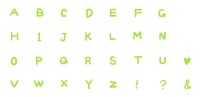 サムネイル手描きのアルファベット文字素材黄緑