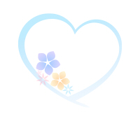 花ハートフレーム水色