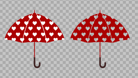 傘のイラスト素材 ハート模様 ハートの素材屋