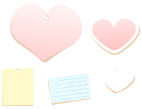 ピンク、水色など淡い色合いのメモ