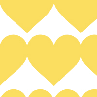 大きな黄色いハートのシームレスパターン