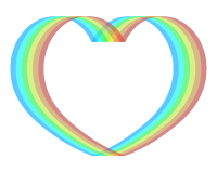 虹色ハート枠素材