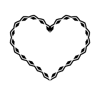 装飾線ハート黒03