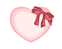 ななめリボンがけハートレースピンク