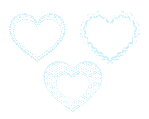 水色点々フレーム3種