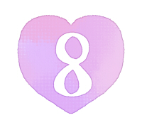 手描き数字8のハート素材