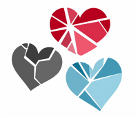 割れたハートのイラスト