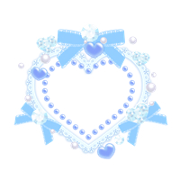 デコレーションハートフレーム素材青背景なし