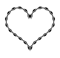 装飾線ハート黒04