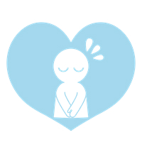 ごめんなさいイラストハート水色