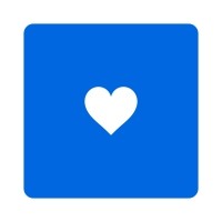 白抜きハート青い背景