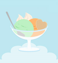 フルーツアイスデザートイラスト素材