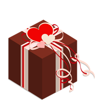 プレゼント箱イラスト素材チョコ色02