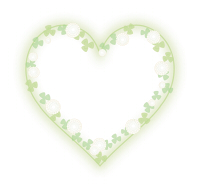 白い花のハートフレームシロツメクサ