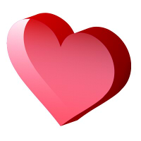 透明感のある立体的な赤Heart