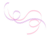 流れるリボンのようなハートラインピンクパープル