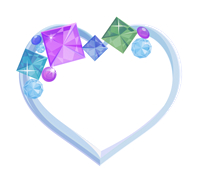 キラキラ石ハートフレーム水色背景なし